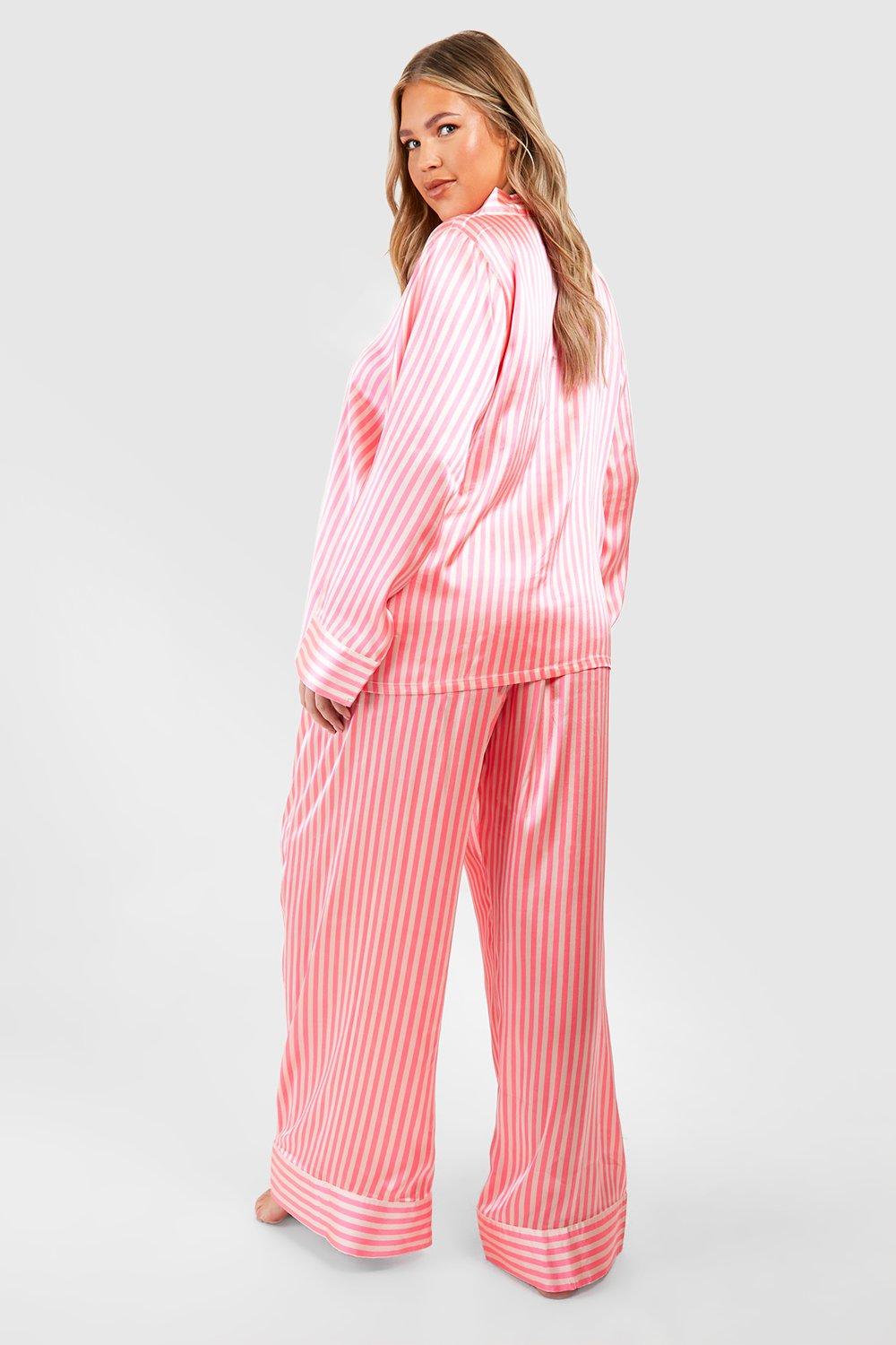 Boohoo pink stripe pjs new arrivals